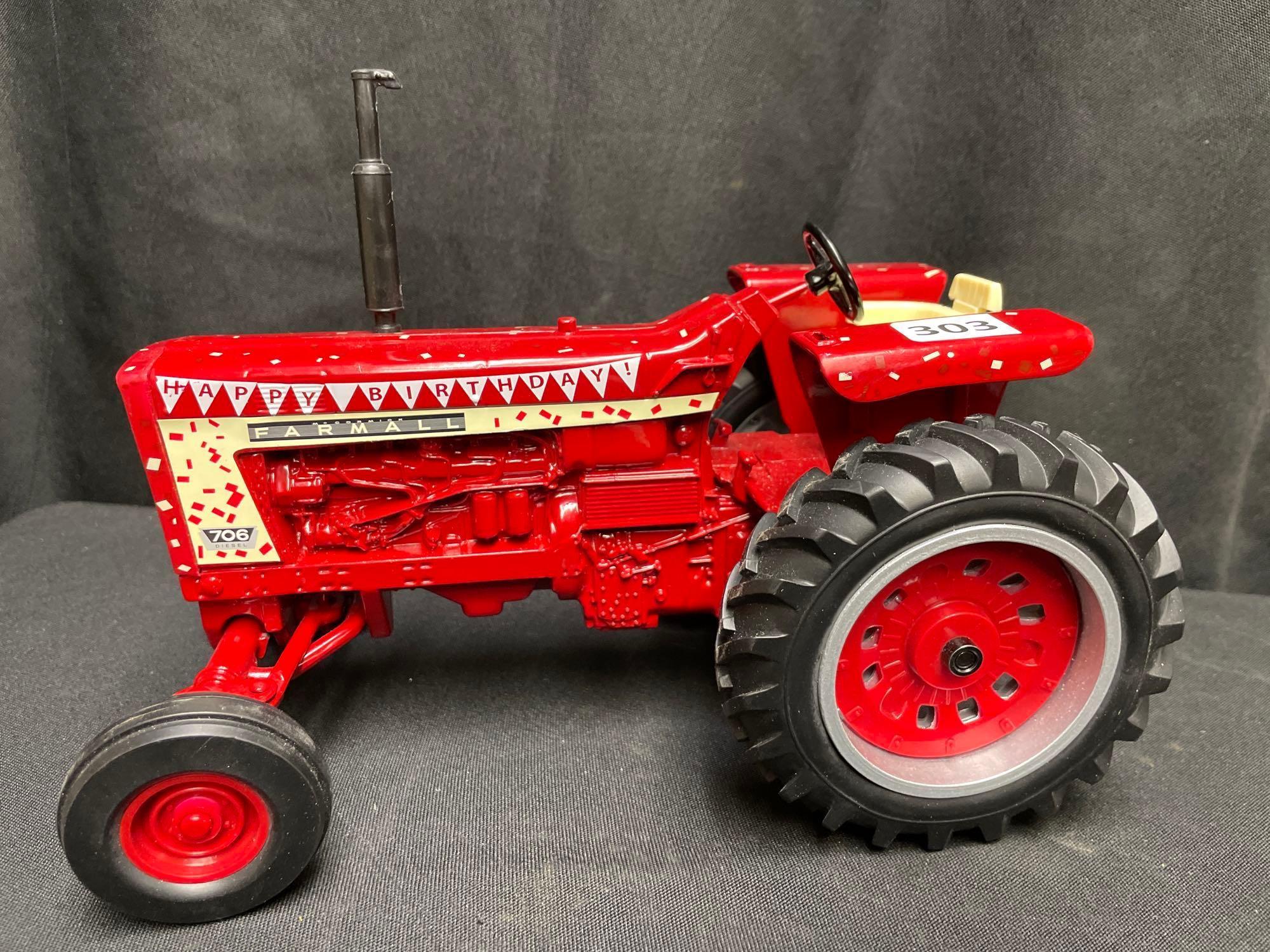 1/16th Scale 2020 Tomy Happy Birthday Model Farmall 706 Diesel Tractor w/wf