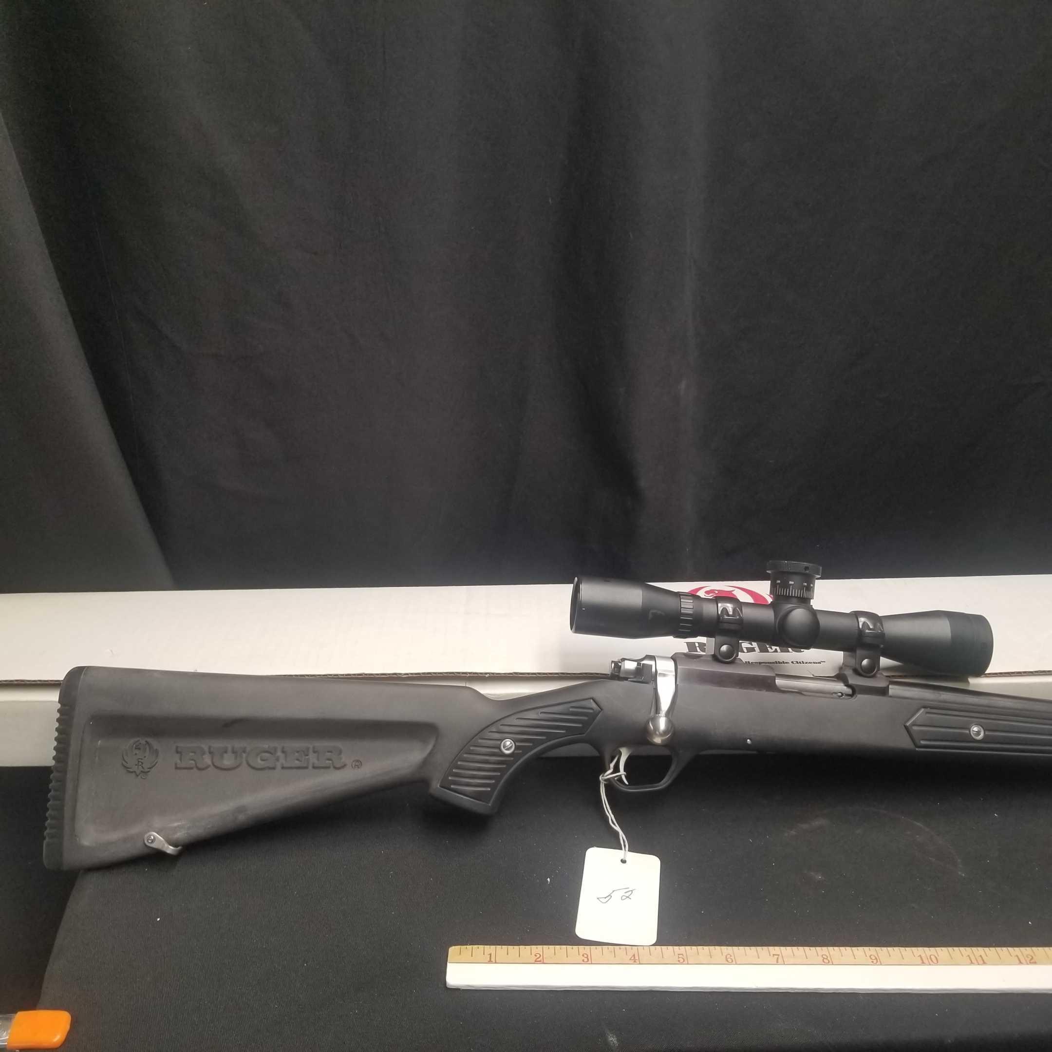 Ruger 77/17-RMP-17HMR-Black Synthetic with BSA 4x32'' Scope, Magazine, and Gun Sleeve