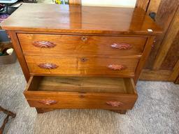 4 drawer HANDMADE dresser with applied carving handles... Nice.