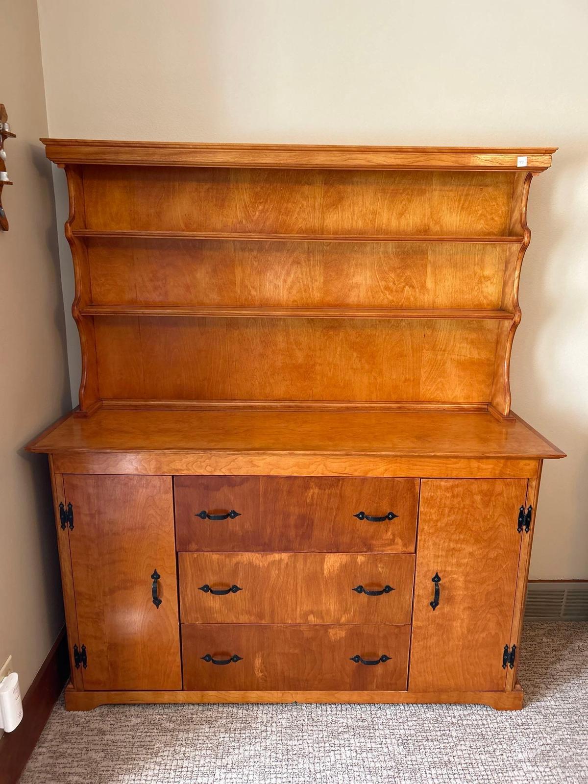 Home made open face china hutch display with bottom storage. Nice