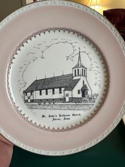 St Johns American Lutheran Church (LeMars, Ia) and (Akron, Ia) plate, etc.Shipping
