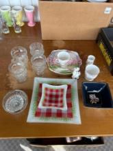 glassware, plates, platters.