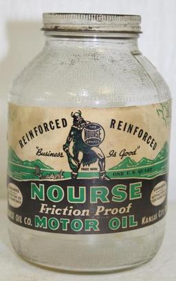 Nourse One Quart Oil Bottle War Time