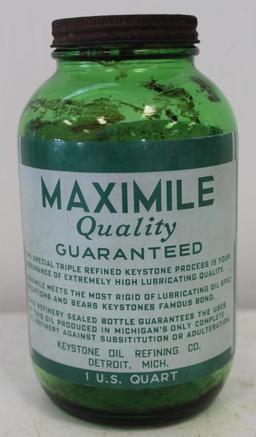 Maximile One Quart Oil Bottle War Time - Detroit