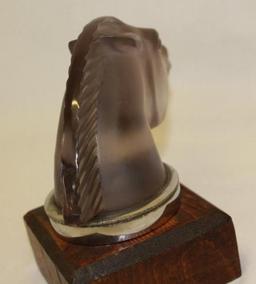Amethyst Lalique Epsom Horse Head Radiator Mascot Hood Ornament