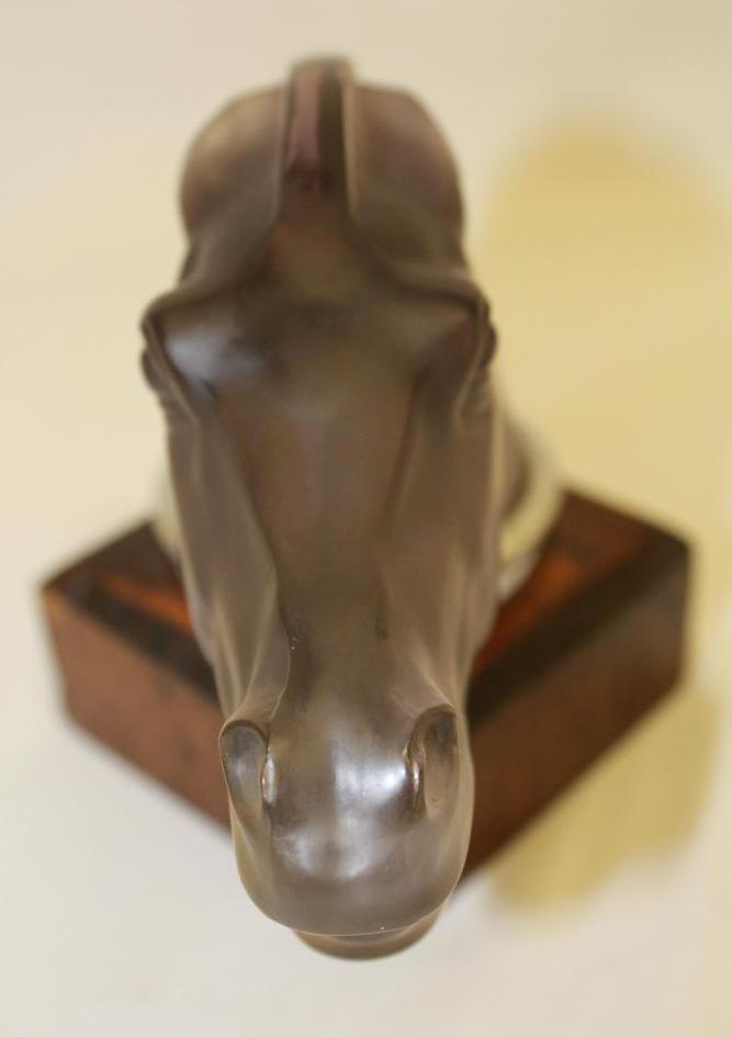 Amethyst Lalique Epsom Horse Head Radiator Mascot Hood Ornament