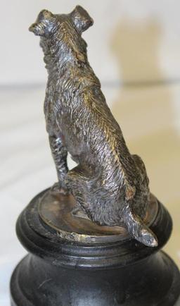 Sitting Terrier Dog Automobile Radiator Mascot Hood Ornament