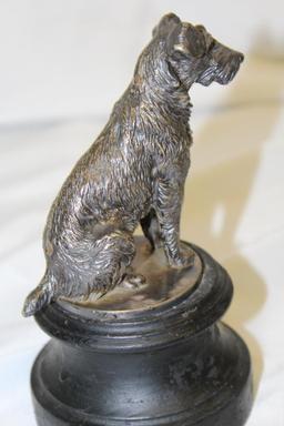 Sitting Terrier Dog Automobile Radiator Mascot Hood Ornament