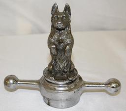 Sitting Terrier Dog Radiator Mascot Hood Ornament