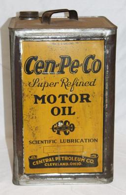 Cen-Pe-Co 5 Gallon Motor Oil Can of Cleveland OH
