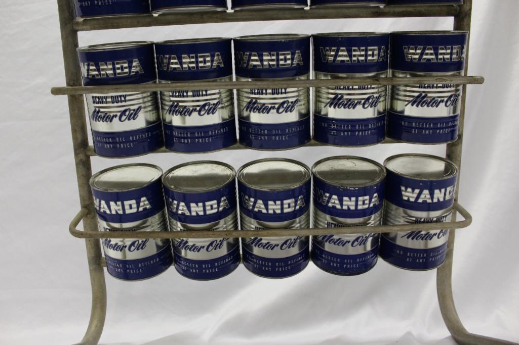 1 Quart Oil Can Rack with Wanda Oil Cans