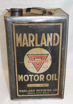 Marland Conoco 5 Gallon Motor Oil Can of Ponca City OK