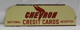 Chevron Credit Card DSP Porcelain Rack Sign