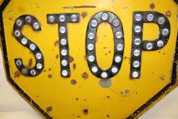 Early Jeweled Embossed Stop Sign