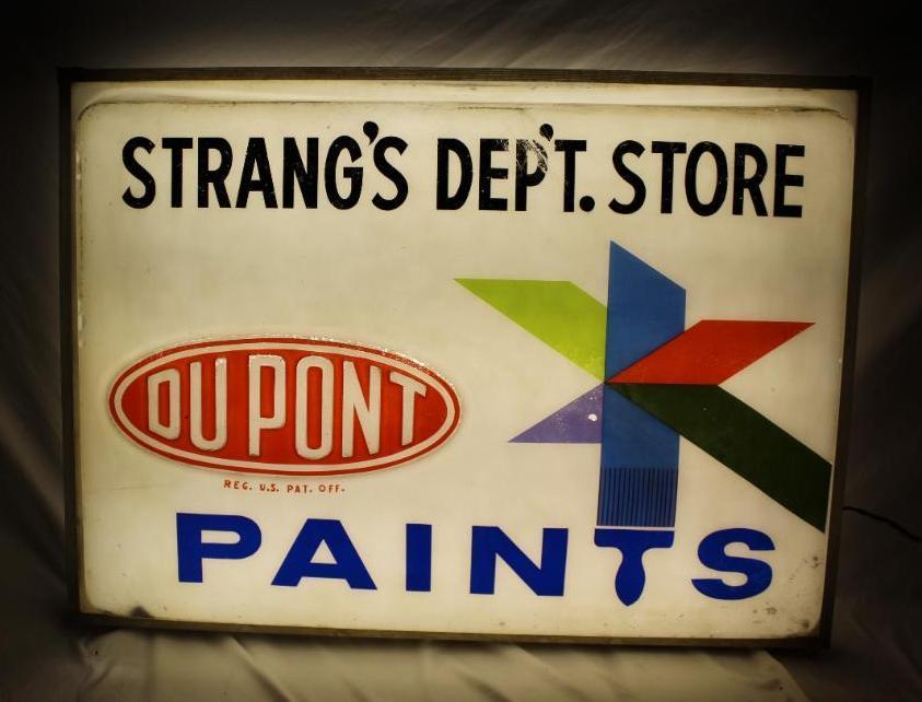 Dupont Paints Double Sided Plastic Light Up Sign Strang's