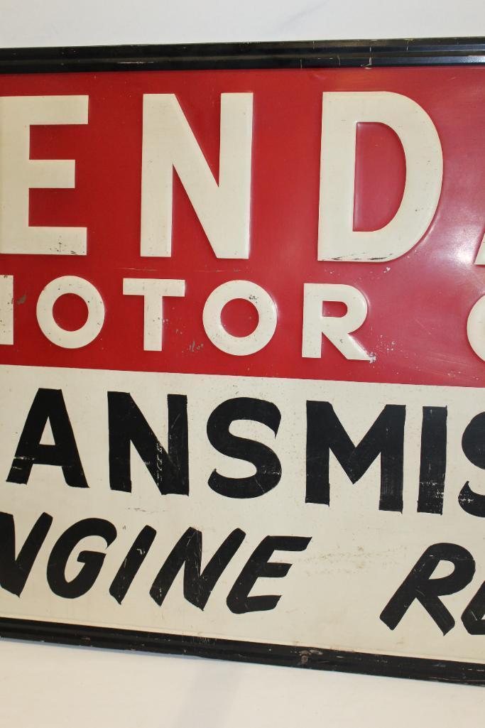 Kendall Motor Oil Embossed SST Sign Transmission and Engine Repair