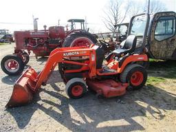 Kubota BX2200 Dsl Tractor w/Ldr & Mower, 2004 Hrs,