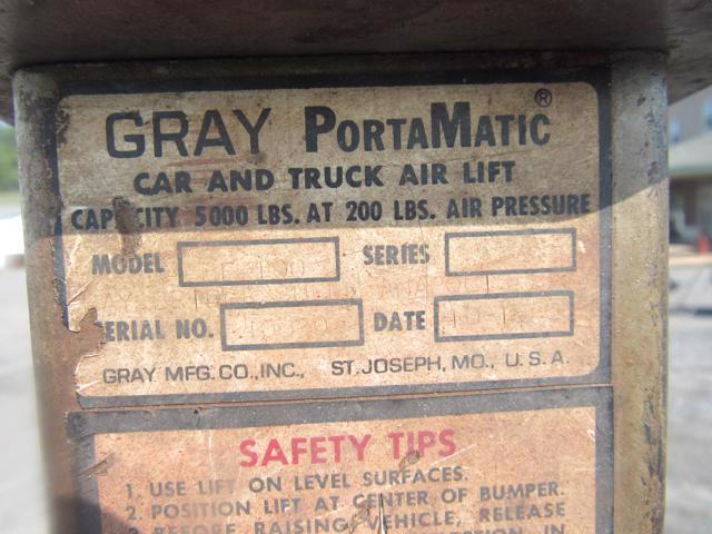 Gray Porta Matic Truck Lift