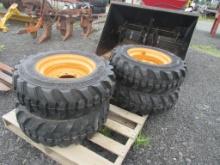 (New) 10-16.5 Tires on Wheels for Case (Set of 4)