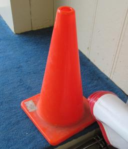 Orange cone, display paint cans & banners