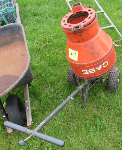 Case planter box on 2-wheeled cart