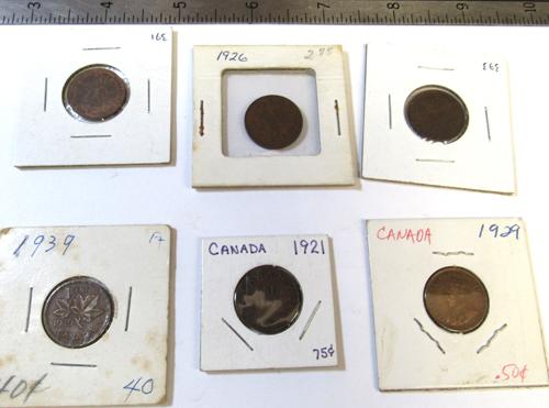 Canada- 23 coins, 1920's & 30's pennies, small