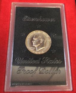 1991 Korean war memorial coin-proof, silver & 1974 Eisenhower silver proof dollar