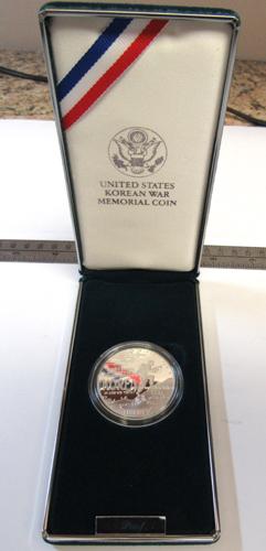 1991 Korean war memorial coin-proof, silver & 1974 Eisenhower silver proof dollar