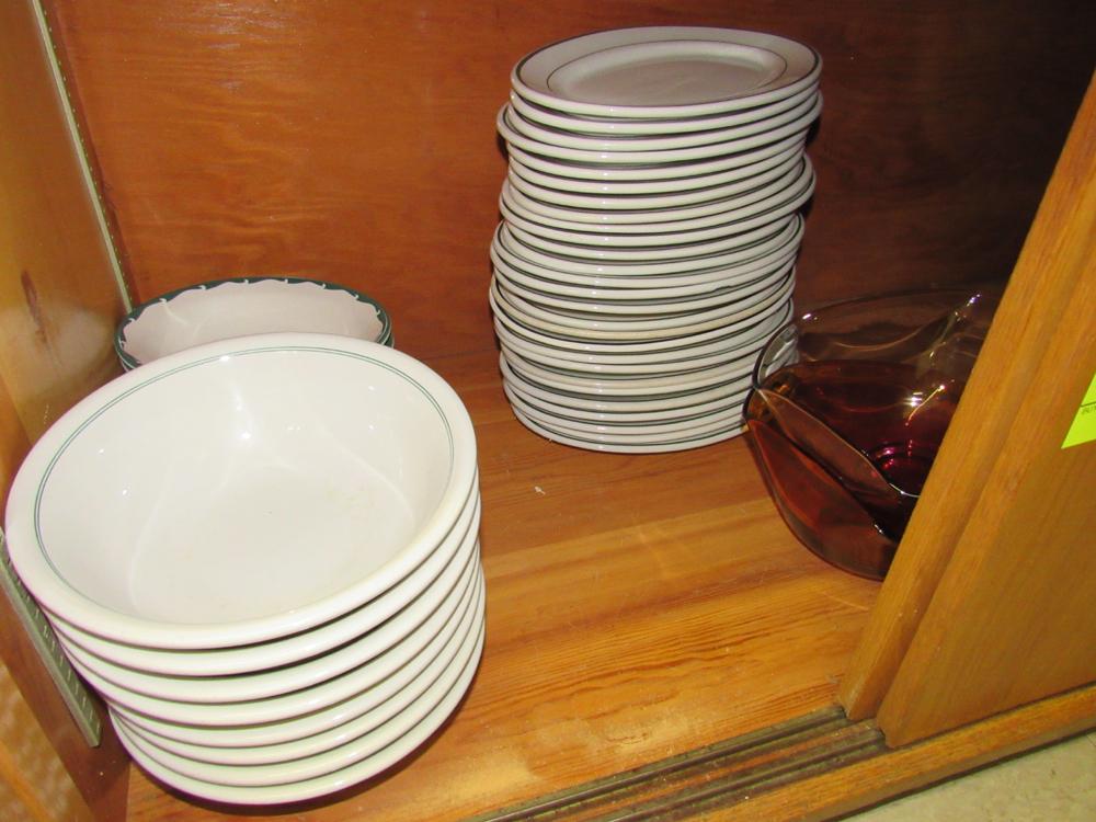 dishes in cabinet