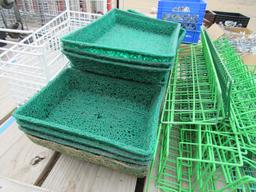 wire display shelves and produce display bins