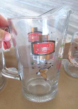 Schmidt Beer mugs & pitcher, 5 pc set