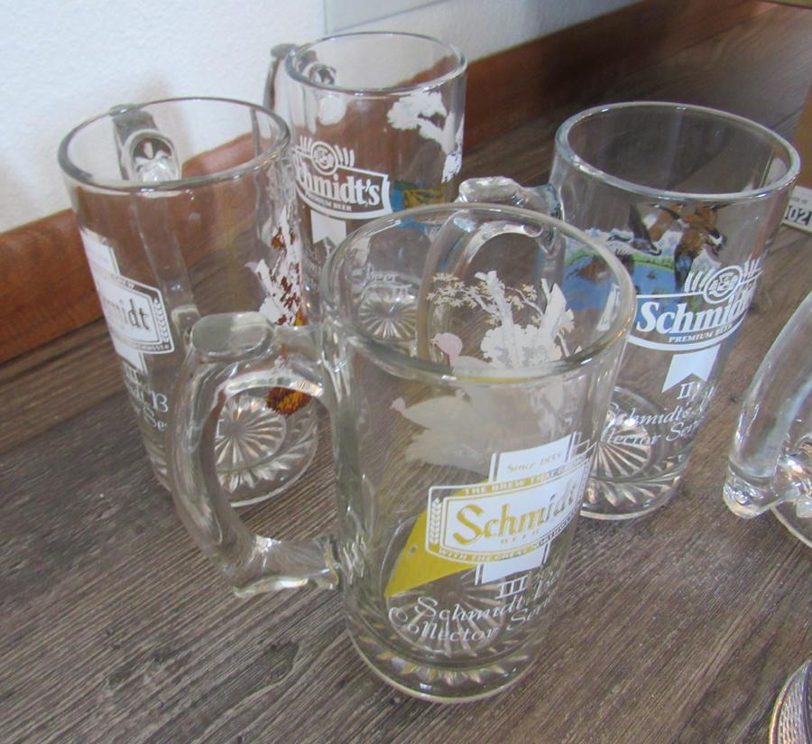 Schmidt Beer mugs & pitcher, 7 pc set