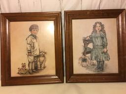 Robert Gentry Signed Lithograph Prints - Little Sailor and Party Dress