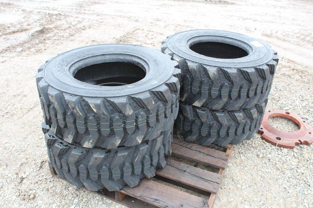 NEW- (4) Maxam 12-16.5 Skid Steer Tire 12-Ply