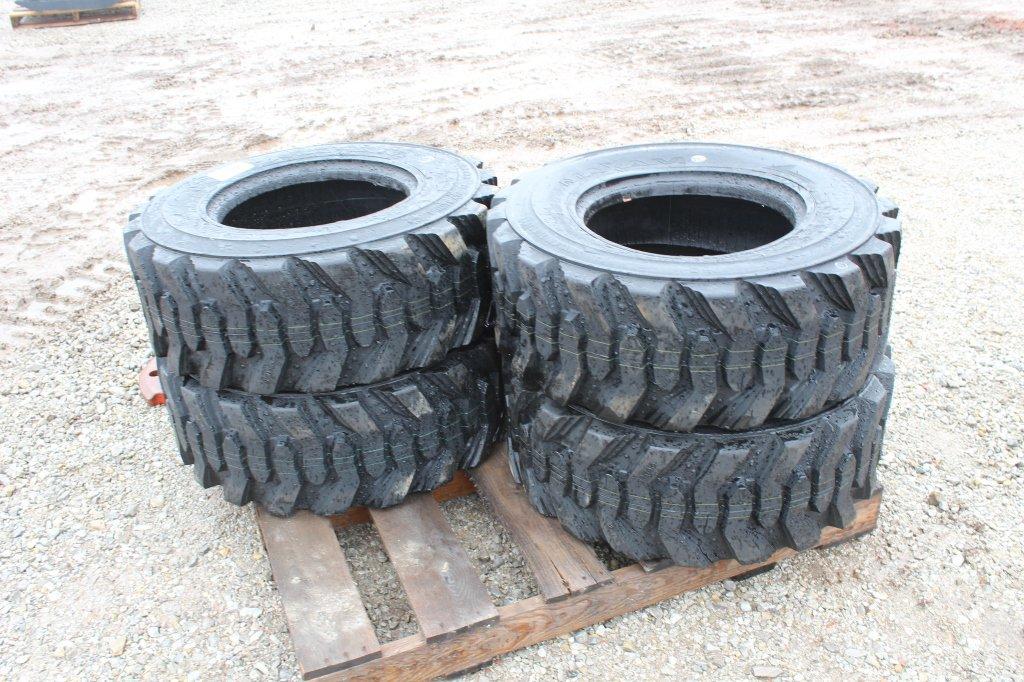 NEW- (4) Maxam 12-16.5 Skid Steer Tire 12-Ply