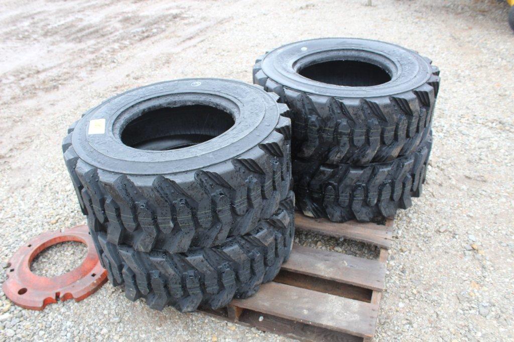 NEW- (4) Maxam 12-16.5 Skid Steer Tire 12-Ply