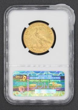 1910 $10 Indian Head Eagle Gold Coin, NGC MS61