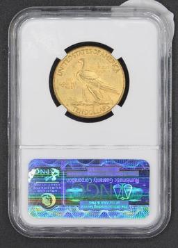 1910-D $10 Indian Head Eagle Gold Coin, NGC MS61