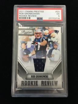 PSA Graded 2011 Panini Prestige Rob Gronkowski Game Used Jersey Football Card