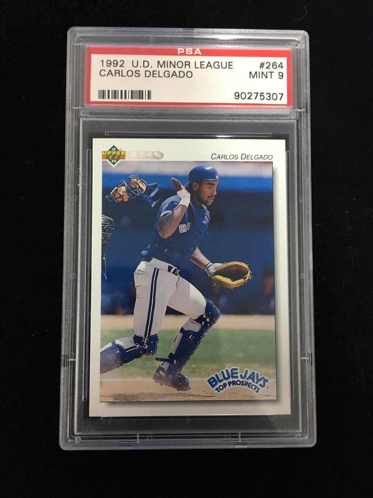 PSA Graded 1992 Upper Deck Minor League Carlos Delgado Rookie Baseball Card - Mint 9