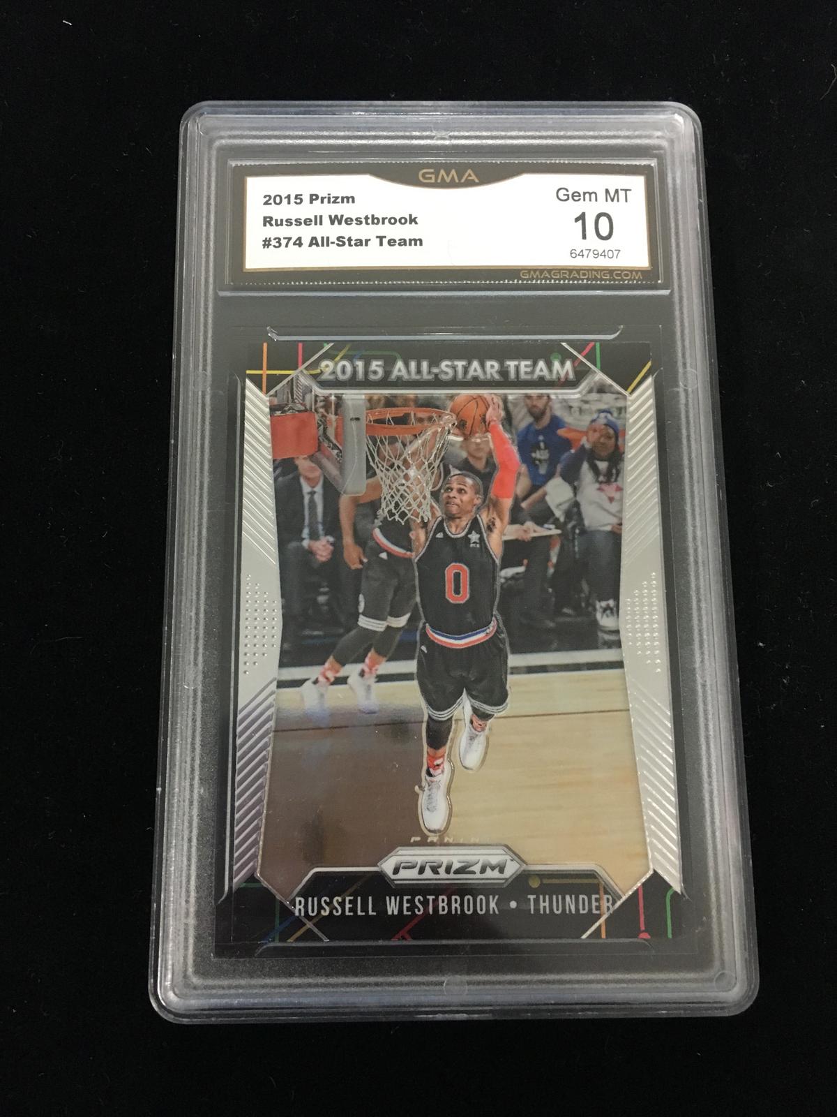 GMA Graded 2015-16 Prizm All-Star Russell Westbrook Basketball Card -Gem Mint 10