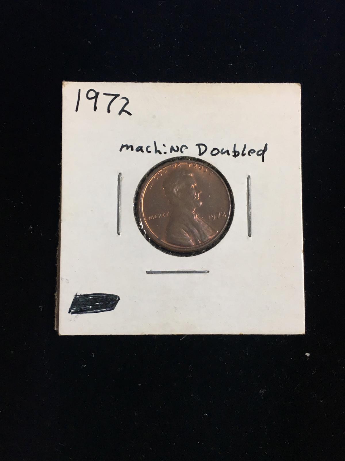 1972 Machine Doubled United States Lincoln Cent Penny