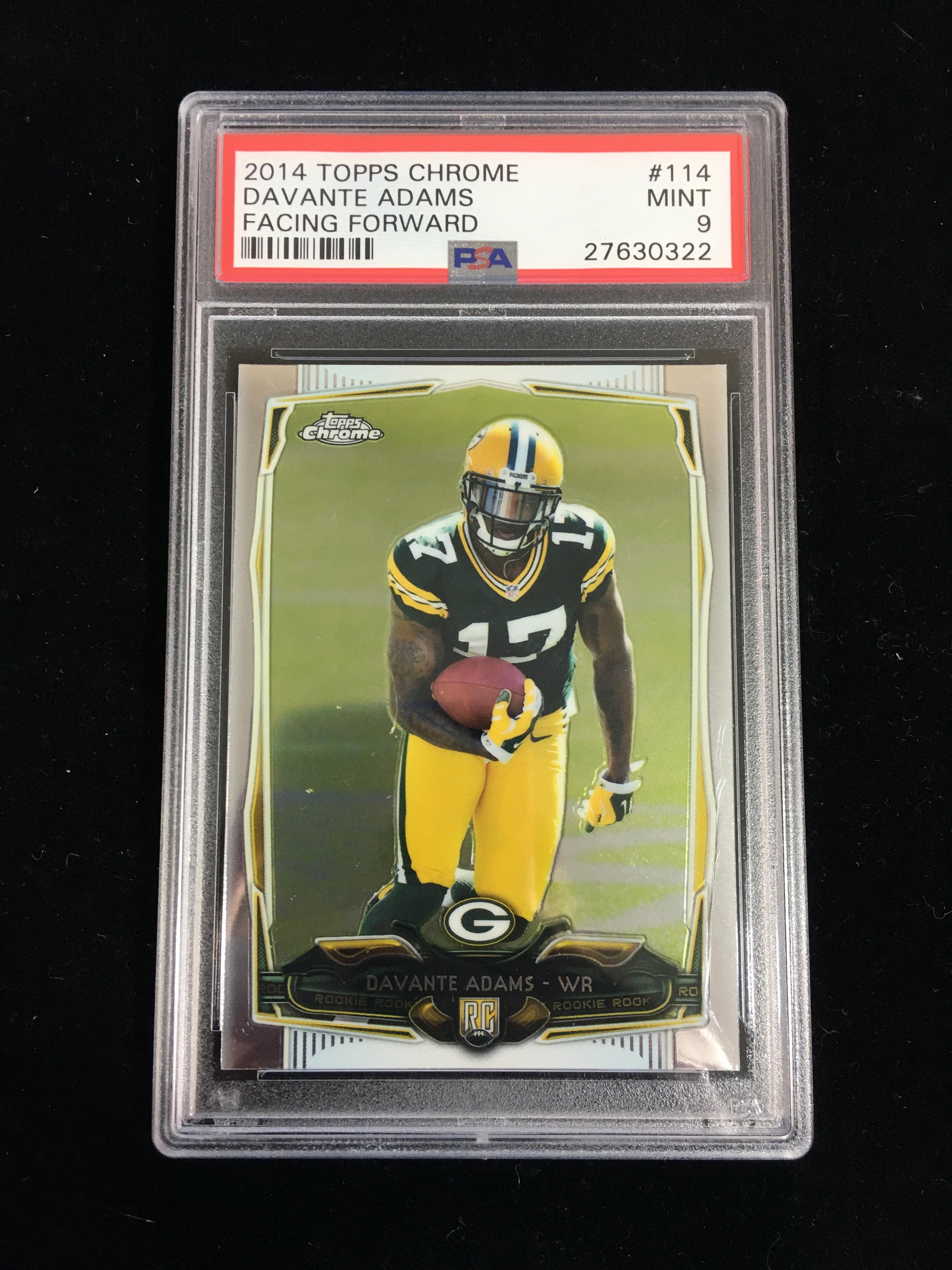 PSA Graded 2014 Topps Chrome Davante Adams Packers Rookie Football Card - Mint 9