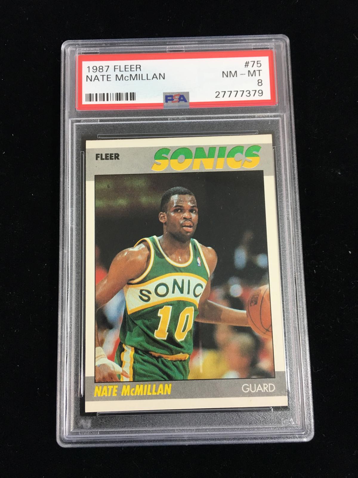 PSA Graded 1987 Fleer Nate McMillan Sonics Rookie Basketball Card