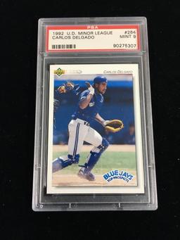 PSA Graded 1992 Upper Deck Minor League Carlos Delgado Rookie Baseball Card - Mint 9