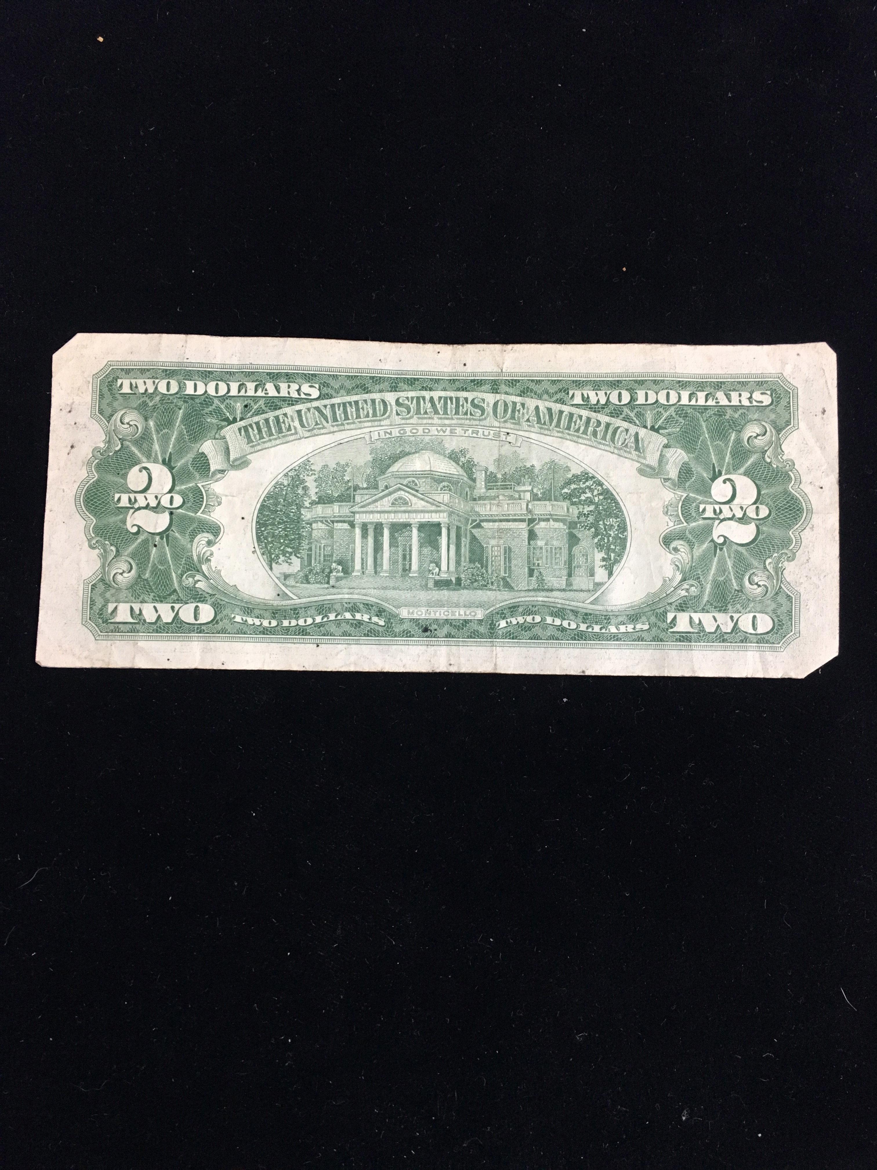 1963-A United States $2 Red Seal Currency Bill Note