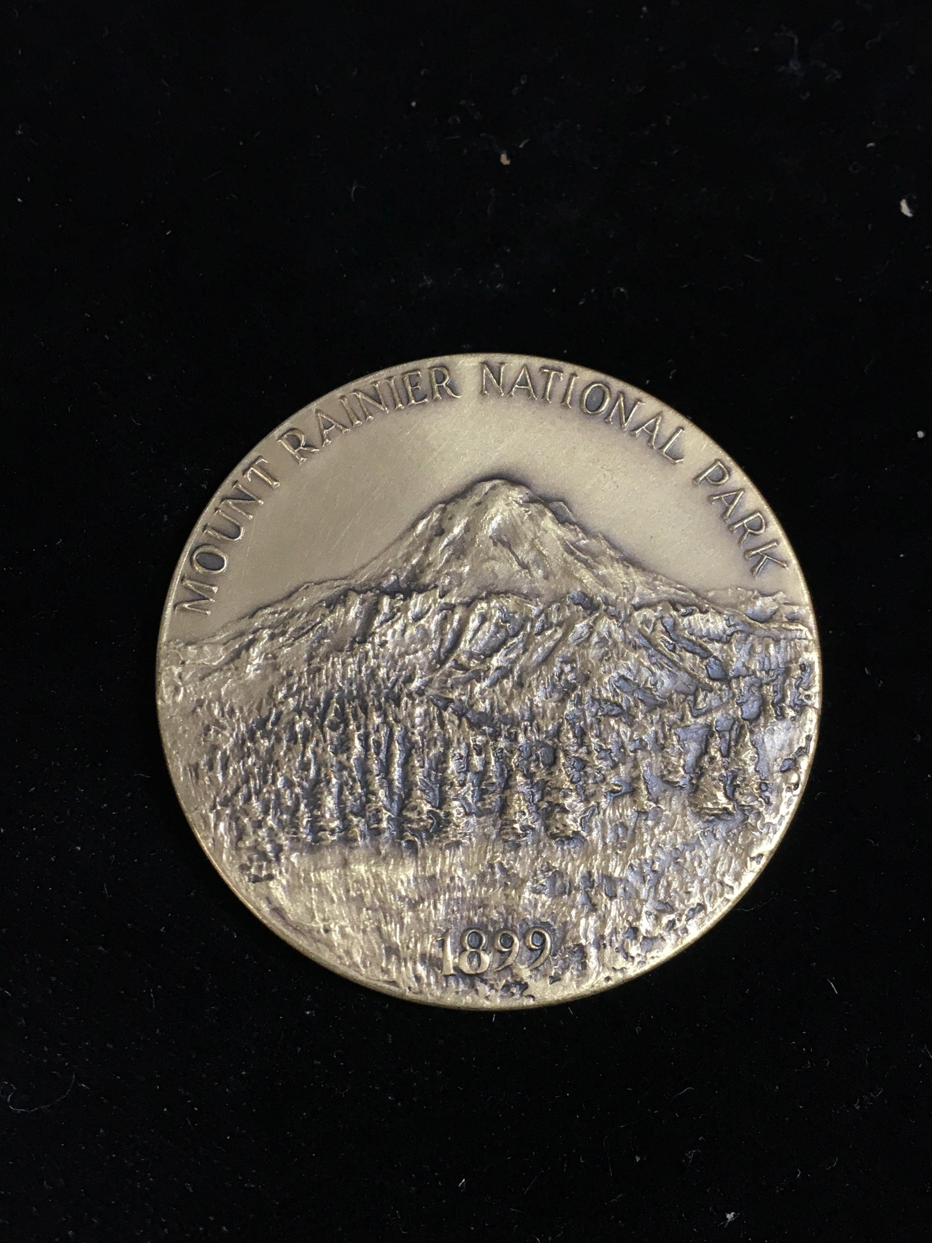 1899 Mt. Rainier National Park MACO Solid Bronze 1 Ounce Bullion Round