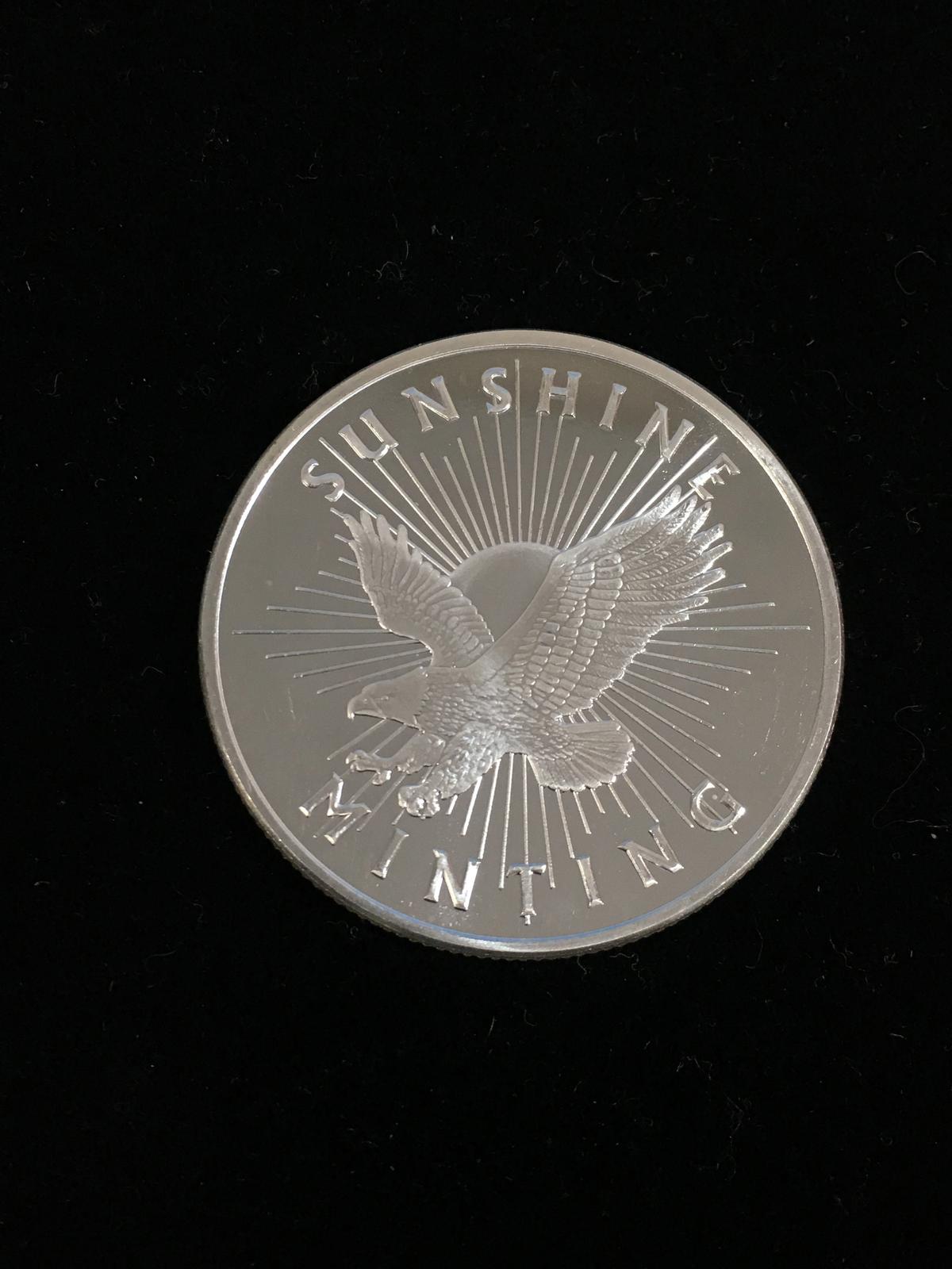 1 Troy Ounce .999 Fine Silver Sunshine Minting Eagle Silver Bullion Round Coin
