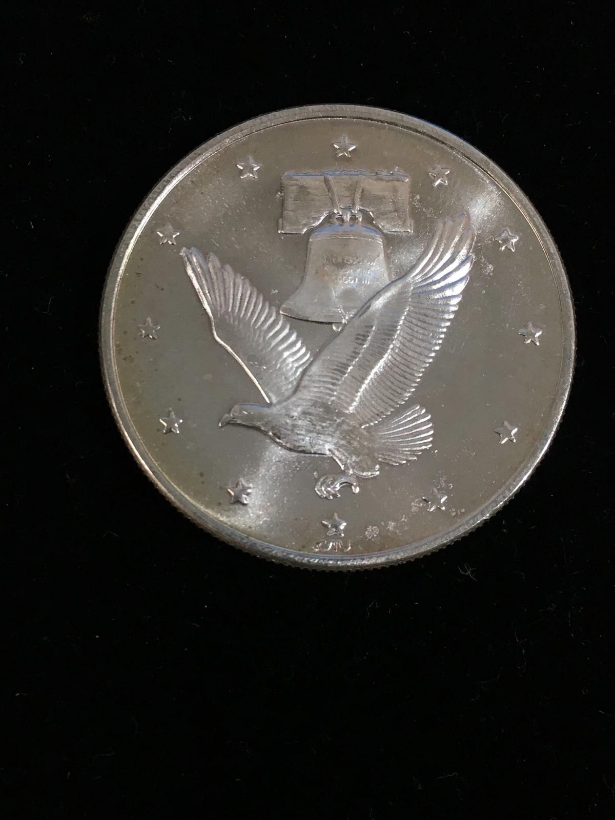 1 Troy Ounce .999 Fine Silver Eagle & Liberty Bell Silver Bullion Round Coin