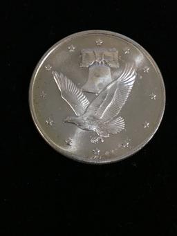 1 Troy Ounce .999 Fine Silver Eagle & Liberty Bell Silver Bullion Round Coin